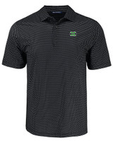 Marshall Thundering Herd Cutter & Buck Pike Eco Shadow Check Print Recycled Mens Polo BL_MANN_HG 