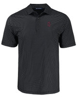 Southern Illinois Salukis College Vault Cutter & Buck Pike Eco Shadow Check Print Recycled Mens Polo BL_MANN_HG 
