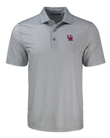 Ole Miss Rebels College Vault Cutter & Buck Pike Eco Shadow Check Print Recycled Mens Polo POL_MANN_HG 