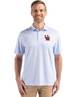 Ole Miss Rebels College Vault Cutter & Buck Pike Eco Diamond Dot Print Recycled Mens Polo Atlas Light Blue Front