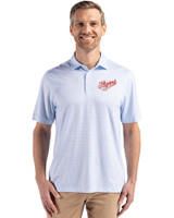 Dayton Flyers College Vault Cutter & Buck Pike Eco Diamond Dot Print Recycled Mens Polo Atlas Light Blue Front
