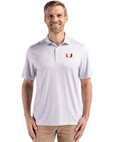 Miami Hurricanes Cutter & Buck Pike Eco Diamond Dot Print Recycled Mens Polo POL_PRO_HG 