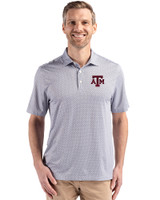 Texas A&M Aggies Cutter & Buck Pike Eco Diamond Dot Print Recycled Mens Polo Black Front