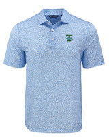 Tulane Green Wave College Vault Cutter & Buck Pike Eco Flora Print Recycled Mens Polo ALS_MANN_HG 