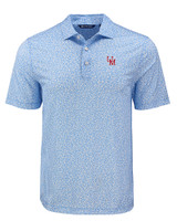 Ole Miss Rebels College Vault Cutter & Buck Pike Eco Flora Print Recycled Mens Polo ALS_MANN_HG 