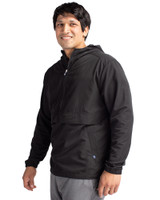 Texas Longhorns 100 Years at DKR Cutter & Buck Charter Eco Recycled Mens Anorak Jacket Black Side