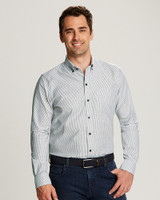 Cutter & Buck Long Sleeve Tailored Fit Stretch Oxford Stripe Mens Shirt CC_PRO_HG 1