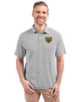 Oakland Golden Grizzlies Cutter & Buck Virtue Eco Pique Botanical Print Recycled Mens Polo Black Front