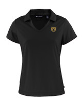 Oakland Golden Grizzlies Cutter & Buck Daybreak Eco Recycled Womens V-neck Polo Black Mannequin