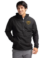 Oakland Golden Grizzlies Cutter & Buck Charter Eco Recycled Mens Anorak Jacket Black Front