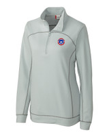 South Bend Cubs Clique Helsa  Performance Womens Half Zip Pullover Sweatshirt Light Grey Mannequin