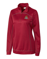 Toledo Mud Hens Clique Helsa  Performance Womens Half Zip Pullover Sweatshirt Darkest Red Mannequin
