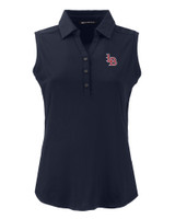 Louisville Bats Cutter & Buck Forge Eco Stretch Recycled Womens Sleeveless Polo NVBU_MANN_HG 1