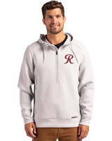 Tacoma Rainiers Cutter & Buck Roam Epic Versatility Half Zip Recycled Mens Hooded Pullover Solitare Front