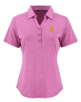 San Diego Padres City Connect Cutter & Buck Forge Eco Stretch Recycled Womens Short Sleeve Polo GEH_MANN_HG 1