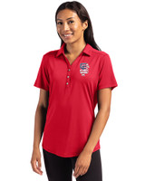 San Francisco Giants Stars & Stripes Cutter & Buck Forge Eco Stretch Recycled Womens Short Sleeve Polo Cardinal Red Front