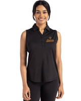Houston Astros Cooperstown Cutter & Buck Forge Eco Stretch Recycled Womens Sleeveless Polo Black Front