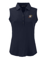 Houston Astros City Connect Cutter & Buck Forge Eco Stretch Recycled Womens Sleeveless Polo NVBU_MANN_HG 1