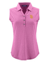 San Diego Padres City Connect Cutter & Buck Forge Eco Stretch Recycled Womens Sleeveless Polo GEH_MANN_HG 1
