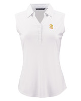 San Diego Padres Cutter & Buck Forge Eco Stretch Recycled Womens Sleeveless Polo WH_MANN_HG 1