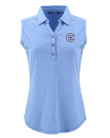 Chicago Cubs City Connect Cutter & Buck Forge Eco Stretch Recycled Womens Sleeveless Polo DALH_MANN_HG 1