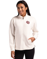 Oklahoma Sooners Vintage Cutter & Buck Roam Epic Versatility Full Zip Recycled Womens Jacket Shell Front