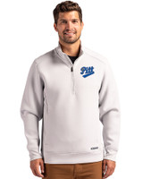 Pitt Panthers College Vault Cutter & Buck Roam Epic Versatility Recycled Quarter Zip Mens Pullover Solitare Front
