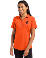 Florida Gators Vintage Cutter & Buck Forge Eco Stretch Recycled Womens Short Sleeve Polo College Orange Front