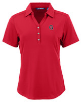 Gonzaga Bulldogs College Vault Cutter & Buck Forge Eco Stretch Recycled Womens Short Sleeve Polo CDR_MANN_HG 