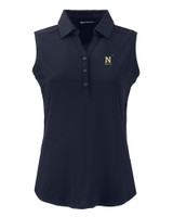 Navy Midshipmen Cutter & Buck Forge Eco Stretch Recycled Womens Sleeveless Polo NVBU_MANN_HG 