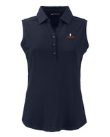 Illinois Fighting Illini Cutter & Buck Forge Eco Stretch Recycled Womens Sleeveless Polo NVBU_MANN_HG 