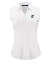 Tulane Green Wave College Vault Cutter & Buck Forge Eco Stretch Recycled Womens Sleeveless Polo WH_MANN_HG 