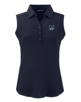 New Hampshire Wildcats College Vault Cutter & Buck Forge Eco Stretch Recycled Womens Sleeveless Polo NVBU_MANN_HG 