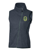 Nashville SC Cutter & Buck Mainsail Sweater Knit Womens Asymmetrical Vest LNH_MANN_HG 1