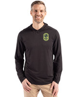 Nashville SC Cutter & Buck Coastline Epic Comfort Recycled Mens Hooded Shirt Black Front