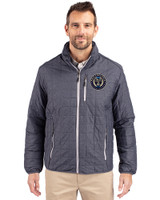Philadelphia Union Cutter & Buck Rainier PrimaLoft® Mens Eco Insulated Full Zip Puffer Jacket Anthracite Melange Front