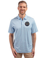 Philadelphia Union Cutter & Buck Forge Recycled Double Stripe Four-Way Stretch Mens Big & Tall Polo Atlas/White Front