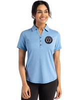 Philadelphia Union Cutter & Buck Forge Recycled Four-Way Stretch Womens Polo Dark Atlas Heather Front
