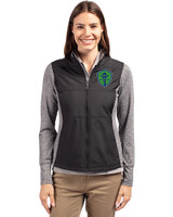 Seattle Sounders FC Cutter & Buck Stealth Hybrid Quilted Womens Full Zip Windbreaker Jacket Black Front