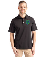 Seattle Sounders FC Cutter & Buck Virtue Eco Pique Recycled Mens Big and Tall Polo Black Front