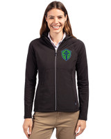 Seattle Sounders FC Cutter & Buck Adapt Eco Knit Hybrid Recycled Womens Full Zip Jacket Black Front