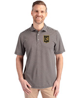LAFC Cutter & Buck Virtue Eco Pique Stripe Recycled Mens Big and Tall Polo Black Front