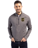 LAFC Cutter & Buck Adapt Eco Knit Heather Mens Quarter Zip Pullover Black Heather Front
