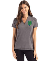 Seattle Sounders FC Cutter & Buck Forge Eco Heathered Stretch Womens Blade Top Dark Black Heather Front