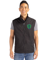 Seattle Sounders FC Cutter & Buck Charter Recycled Packable Mens Full Zip Vest Black Front