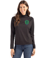 Seattle Sounders FC Cutter & Buck Coastline Epic Comfort Recycled Womens Funnel Neck Black Front
