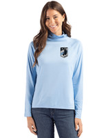 Minnesota United FC Cutter & Buck Coastline Epic Comfort Recycled Womens Funnel Neck Atlas Light Blue Front