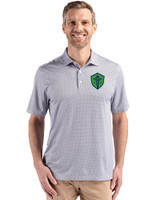 Seattle Sounders FC Cutter & Buck Pike Eco Diamond Dot Print Recycled Mens Big & Tall Polo Black Front