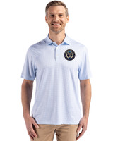 Philadelphia Union Cutter & Buck Pike Eco Diamond Dot Print Recycled Mens Big & Tall Polo Atlas Light Blue Front