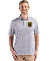 LAFC Cutter & Buck Pike Eco Diamond Dot Print Recycled Mens Polo Black Front